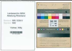 Entnazifizierung Willy Volmer , geb. 04.06.1912 (Angestellter)