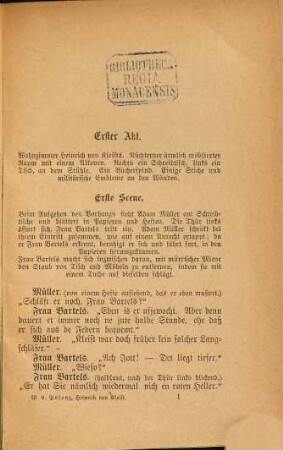 Heinrich von Kleist : Trauerspiel in vier Akten