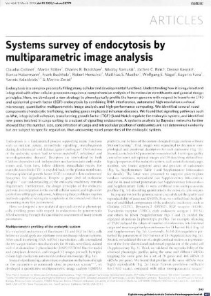 Systems survey of endocytosis by multiparametric image analysis