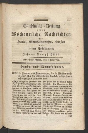 21tes Stück, Gotha, den 25. May 1799.