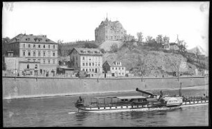 Meißen. Elbe m. Dampfer John Penn und Ratsweinberg