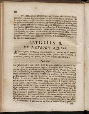 Articulus II. De Meteoris Aqueis.