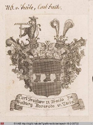 Wappen des Freiherrn Carl von Troilo