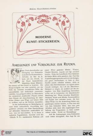 Anregungen und Vorschläge zur Reform