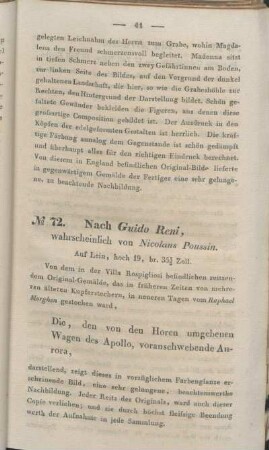 No. 72. Nach Guido Reni, wahrscheinlich von Nicolaus Poussin.