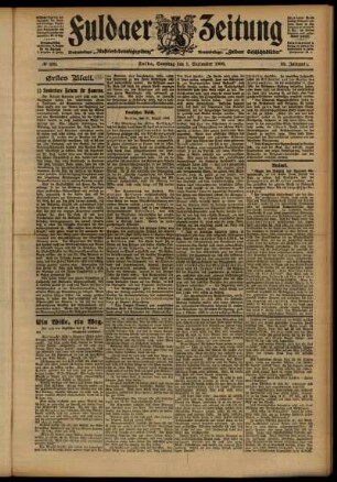 Erste Ausgabe vom Samstag, den 01. September 1906.