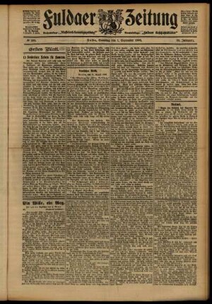 Erste Ausgabe vom Samstag, den 01. September 1906.