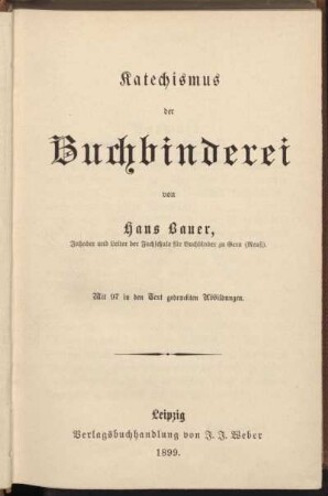 Katechismus der Buchbinderei