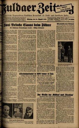 Ausgabe vom Montag, den 14. August 1939.