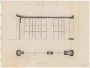 Reichsluftfahrtministerium, Berlin: Eingangshalle Q1L, Windfang: Ansicht, Grundriss 1:20