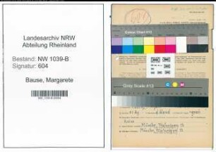 Entnazifizierung Margarete Bause , geb. 05.03.1893 (Lehrerin)