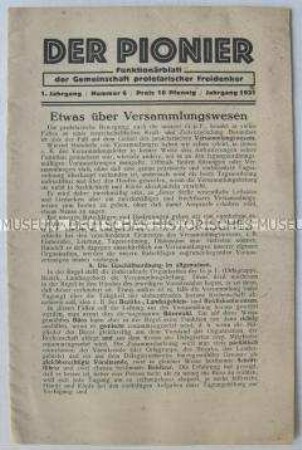 Mitteilungsblatt für Funtionäre der Gemeinschaft proletarischer Freidenker