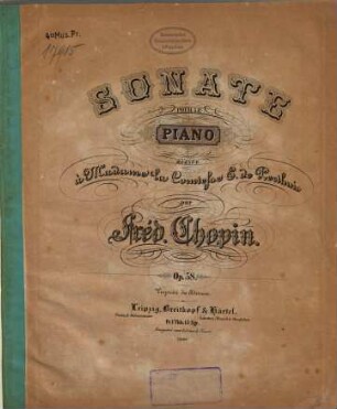 Sonate pour le piano : op. 58