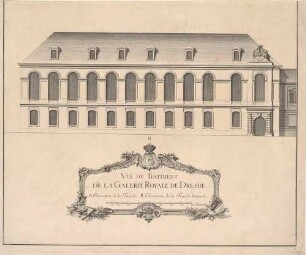 Seitenansicht der ehemaligen Gemäldegalerie von 1746 (des Stallgebäudes / Johanneums) auf dem Jüdenhof in Dresden