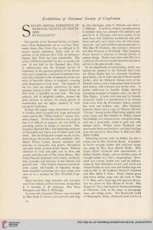 33.1907/08 (1908) = Nr. 130: Second annual exhibition of National Society of Craftsmen, [1]