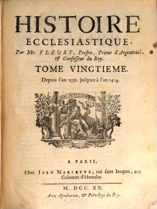 Histoire Ecclesiastique, 20. Depuis l'an 1339 jusques à l'an 1414