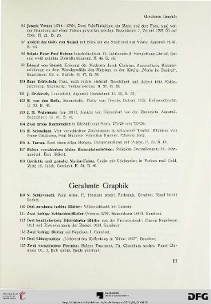Gerahmte Graphik (Nr. 109-139)