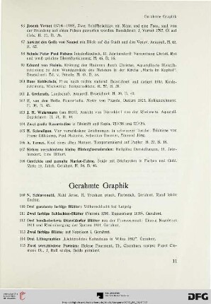 Gerahmte Graphik (Nr. 109-139)