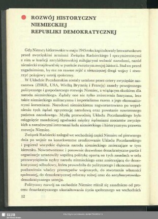 Rozwój Historyczny Niemieckiej Republiki Demokratycznej