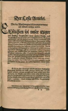 Der Erste Artickel.