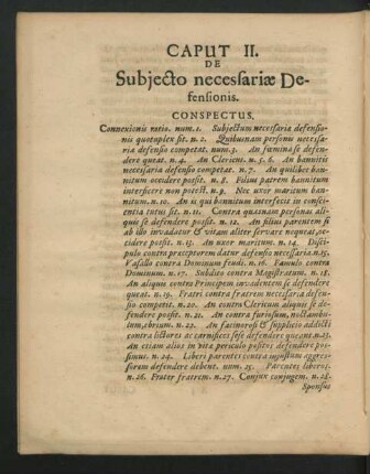 Caput II. De Subiecto necessariae Defensionis.