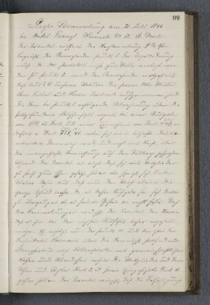 Grosse Versammlung am 21. Juli 1899. bei Onkel Franzl. Heinestr. No 12 St. Pauli