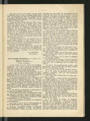 Vierte ordentliche Versammlung am 12. Februar 1877