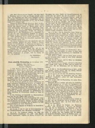 Vierte ordentliche Versammlung am 12. Februar 1877