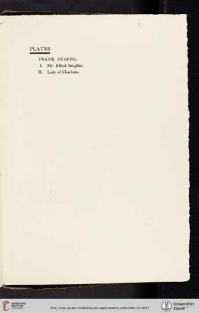 Frank Eugene [list of plates]
