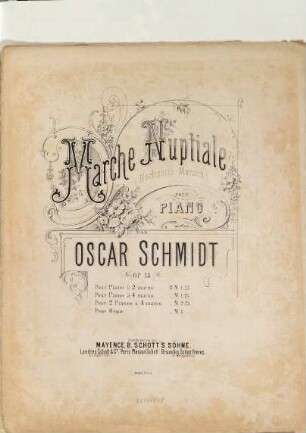 Marche Nuptiale : (Hochzeits-Marsch) : pour piano : op. 38