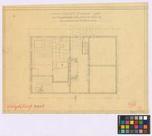 Voigtsdorf (Landkreis Habelschwerdt, Grafschaft Glatz): Gehöft Elsner. Wohnhaus (Grundriss [des Erdgeschosses]).