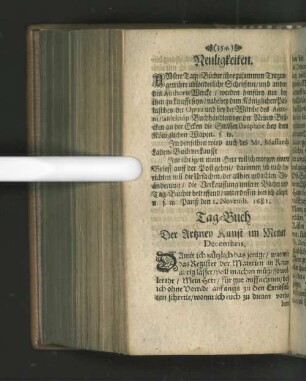 Tag-Buch Der Artzney Kunst im Monat Decembris