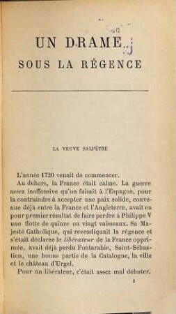 Un drame sous la Régence