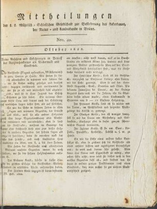 Mittheilungen. Nro. 40. Oktober 1822.