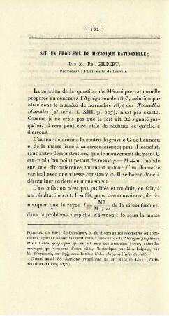 Sur un probléme de mécanique rationnelle.