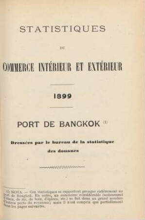 Statistiques du commerce intérieur et extérieur 1899