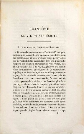 Brantôme sa vie et ses écrits