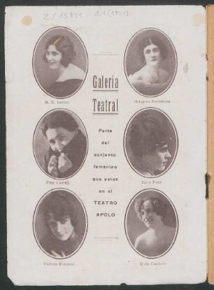 Galería teatral : Parte del conjunto femenino que actua en el "Teatro Apolo"