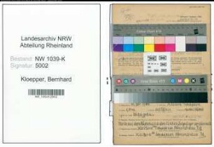 Entnazifizierung Bernhard Kloepper , geb. 11.07.1914 (Arbeiter)
