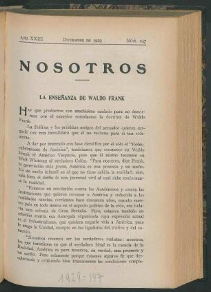 La enseñanza de Waldo Frank