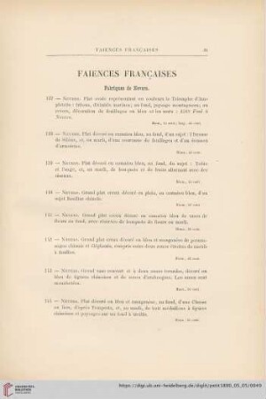 Faiences Francaises (Nr. 137 - 186)