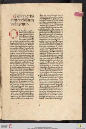 Reliquiae Romae urbis et indulgentiae.