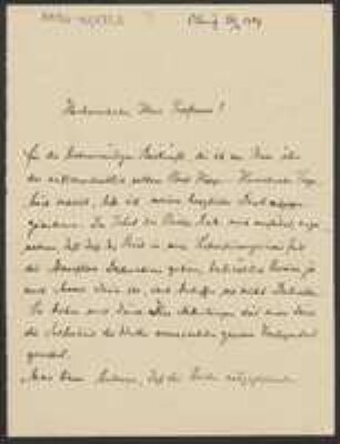 Brief von Albert Latzel an Unbekannt