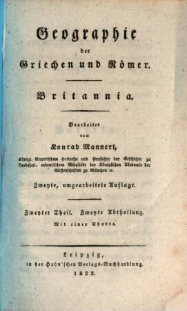 Geographie der Griechen und Römer : aus ihren Schriften dargestellt, 2,2. Britannia