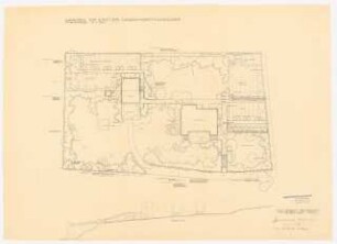 Garten Dr. Grüter, Großhartmannsdorf: Lageplan mit Gartenplan1:200 und Schnitt 1:100