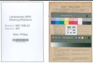 Entnazifizierung Philipp Klein , geb. 28.03.1891 (Lehrer)