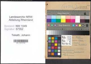 Entnazifizierung Johann Tekath , geb. 22.11.1903 ()