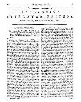 Blumenbach, Joh[ann] Friedr[ich]: Joh. Friedr. Blumenbachs ... Handbuch der Naturgeschichte. - 3., sehr verb. Ausg. - Göttingen : Dieterich, 1788