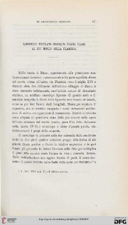 3.Ser.1.1876: Sarcofago figurato scoperto presso Riano al XVI miglio della Flaminia