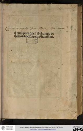 Gerson, Johannes: Opera.